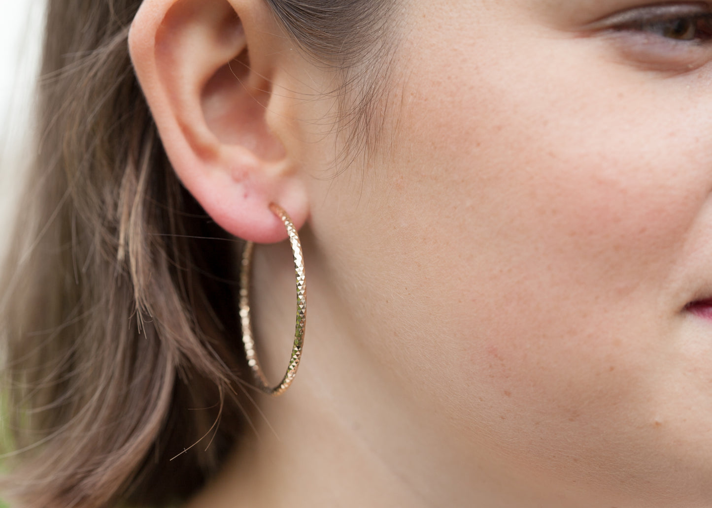 Créoles clips pour oreilles non percées Plaqué or rose