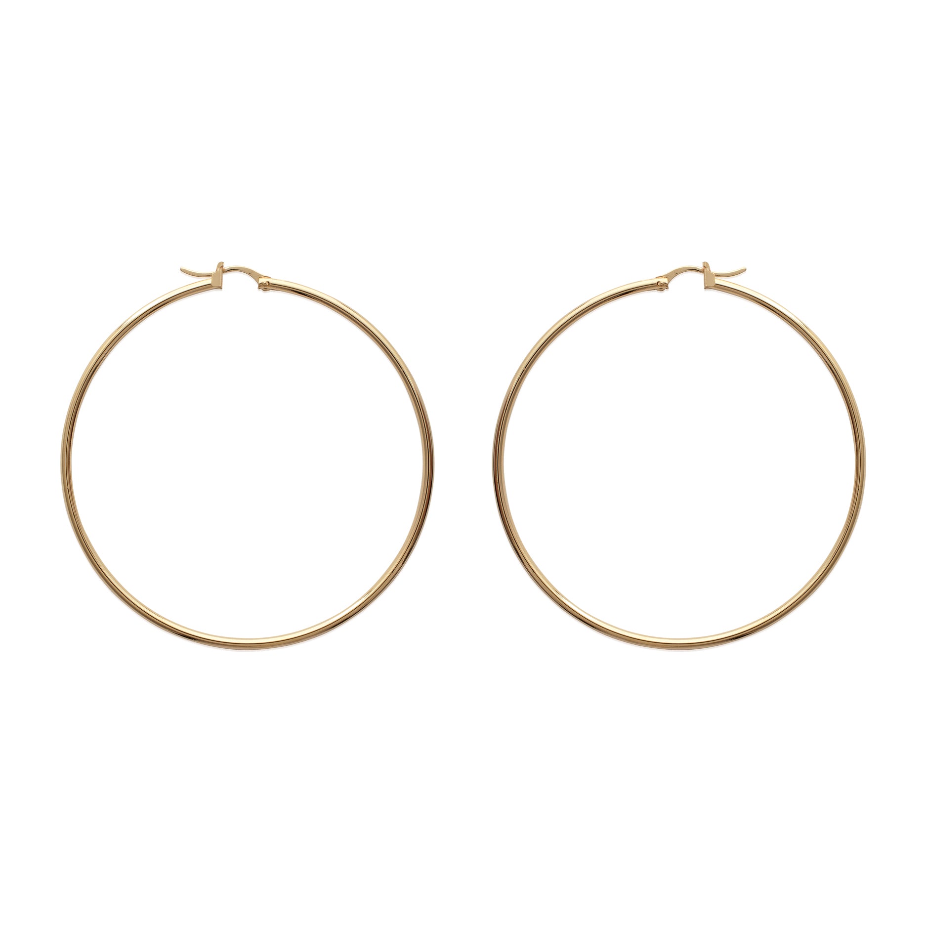 Grandes boucles d'oreilles créoles plaqué or