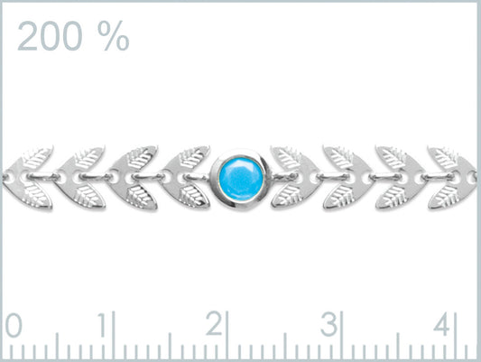 Bracelet épi de blé et pierre turquoise en argent