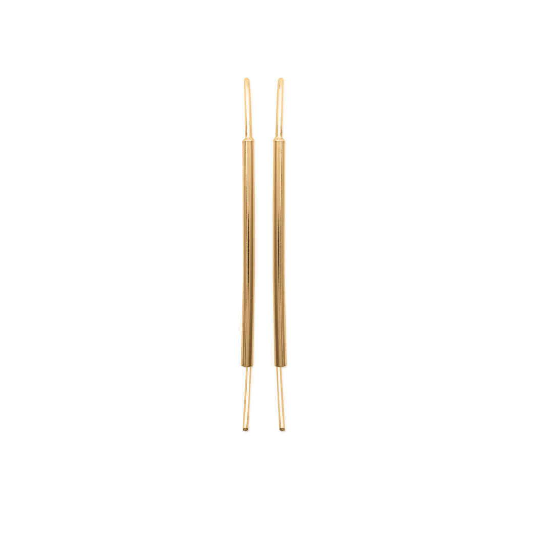 Boucles d'oreilles traversantes minimalistes plaqué or