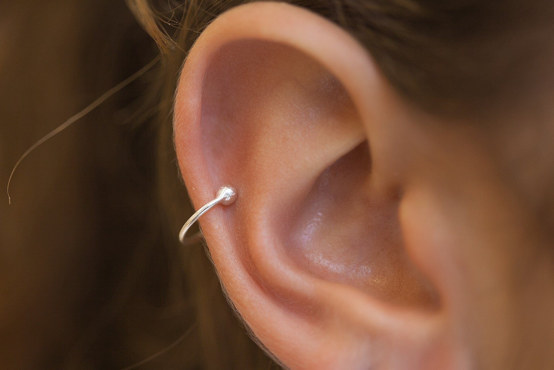 Bague d'oreille Ear cuff en argent, faux piercing
