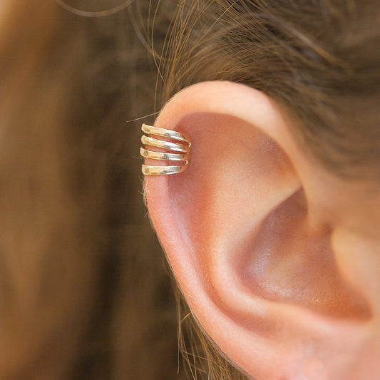 Bague d'oreille Ear cuff plaqué or, faux piercing