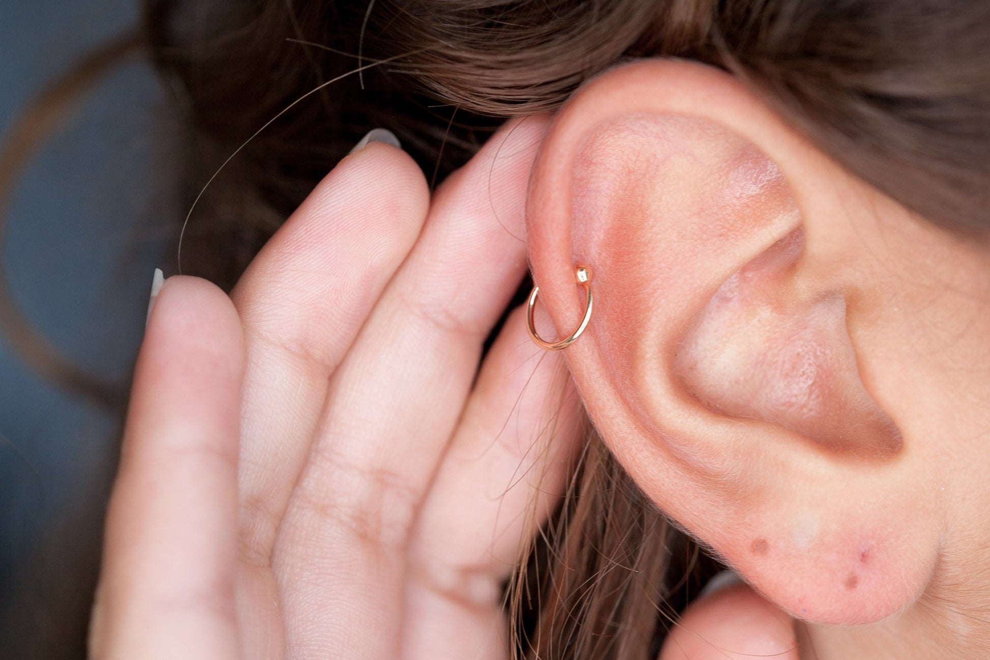 Bague d'oreille Ear cuff plaqué or, faux piercing