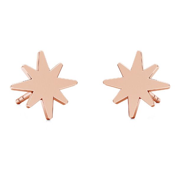 Boucles d'oreilles étoile du nord plaqué or rose