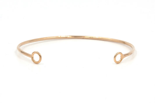 Bracelet jonc 2 anneaux plaqué or