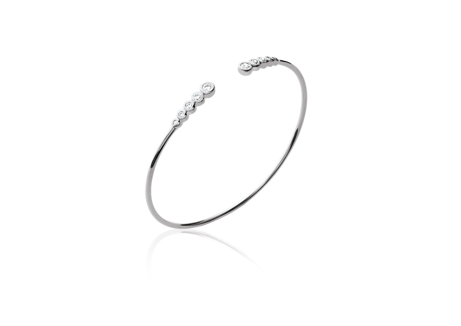 Jonc serti de zircons en argent