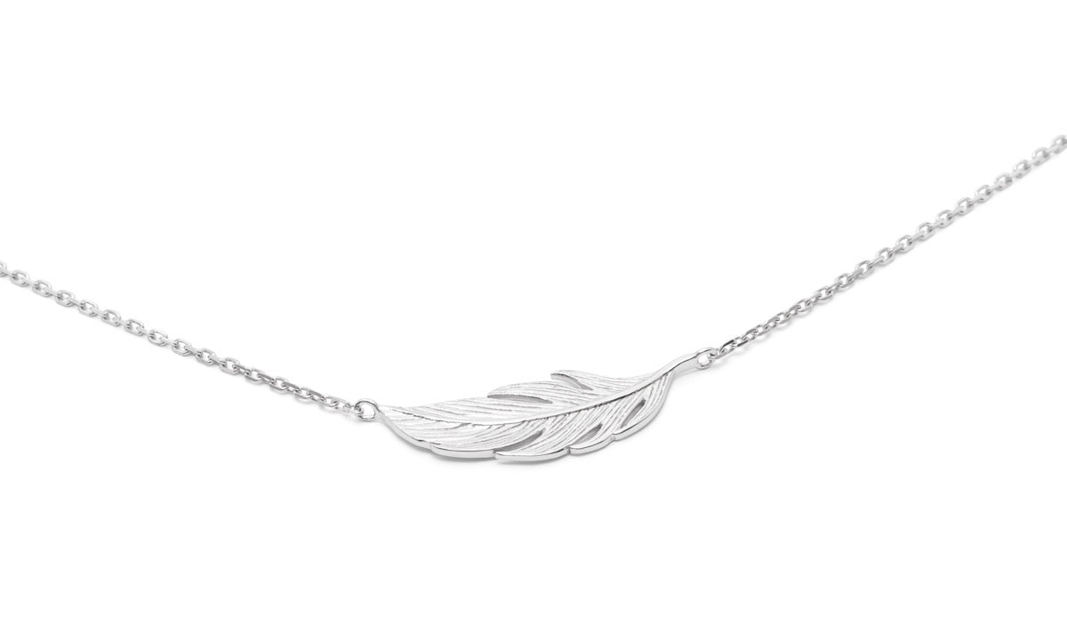 Collier Plume d'oiseau en argent