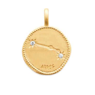 Pendentif constellation signe astrologique plaqué or