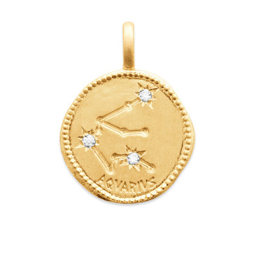 Pendentif constellation signe astrologique plaqué or