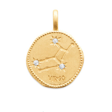 Pendentif constellation signe astrologique plaqué or