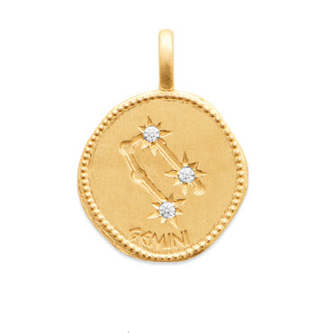 Pendentif constellation signe astrologique plaqué or