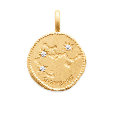 Pendentif constellation signe astrologique plaqué or