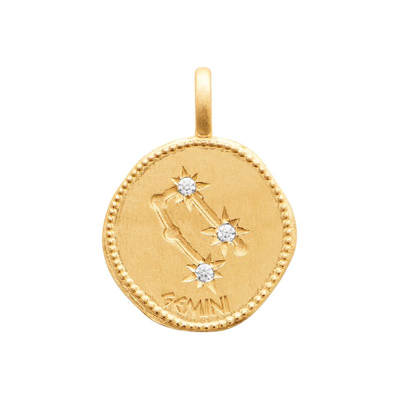 Collier avec pendentif constellation signe astrologique plaqué or