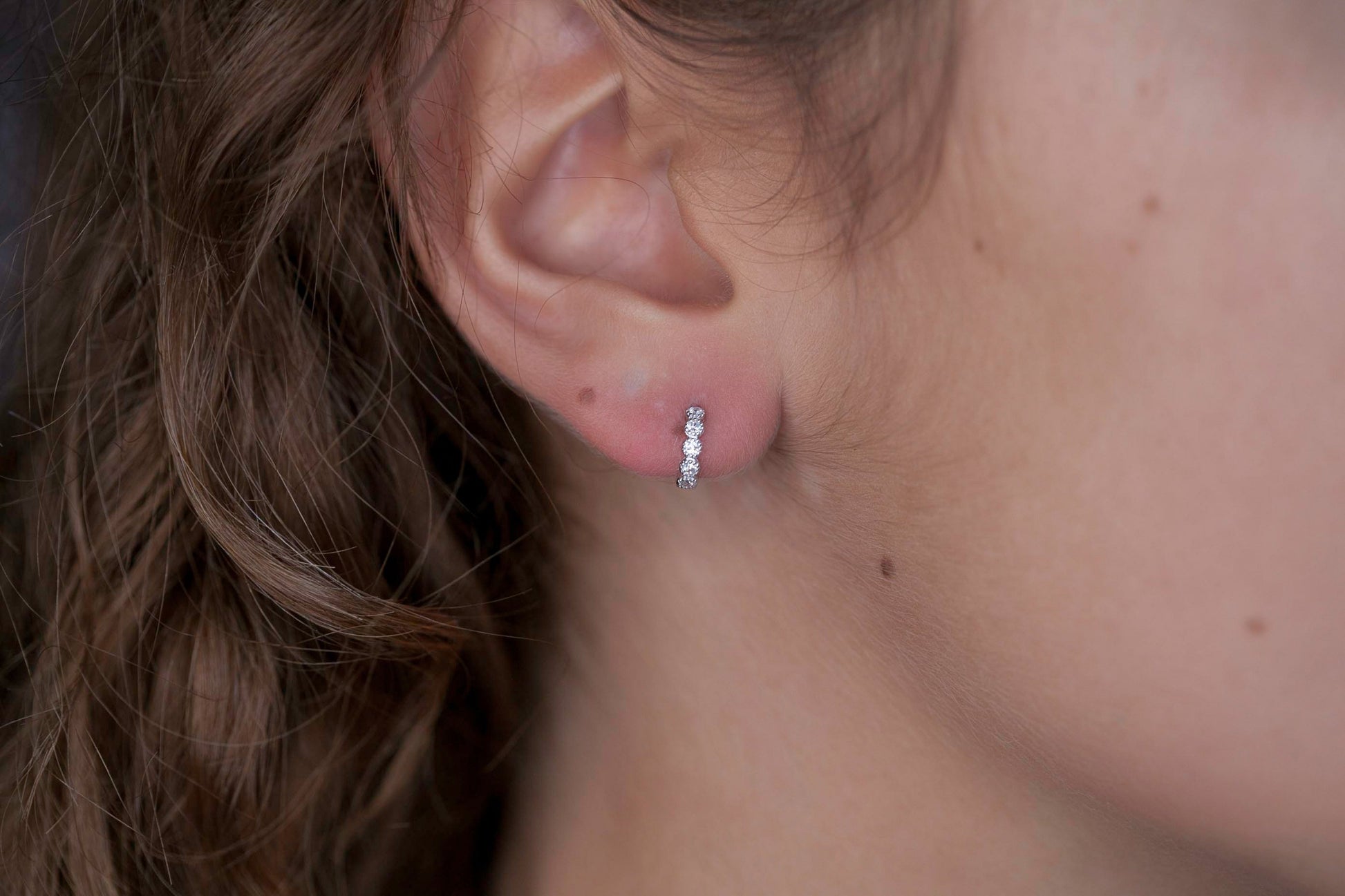 Trilani Creoles da Donna in Argento Sterling 925/- con Zirconia Brillante : Trésor 1934 Trilani Creoles da Donna in Argento Sterling 925/- con Zirconia Brillante : Trésor 1934