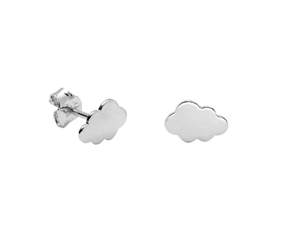 Boucles d'oreilles puces nuage en argent