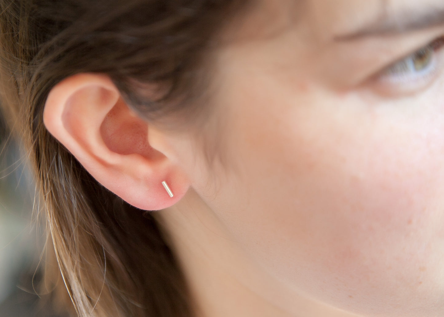 Boucles d'oreilles barre en argent