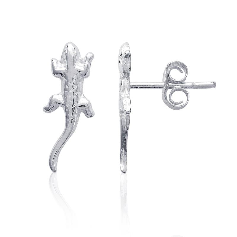 Boucles d'oreilles lézard en argent