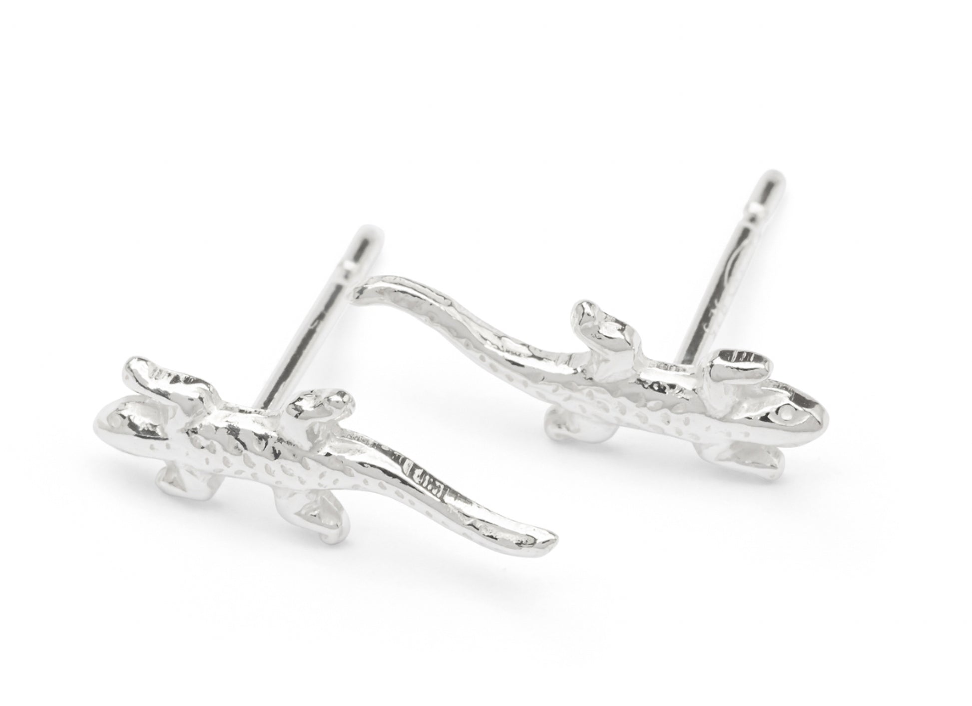 Boucles d'oreilles lézard en argent