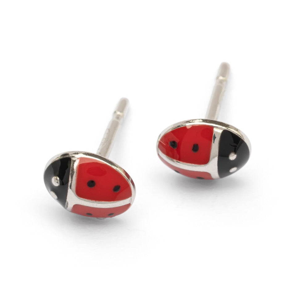 Boucles d'oreilles coccinelles en argent