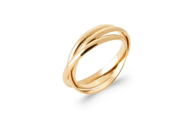Bague trois anneaux plaqué or