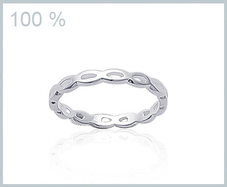 Bague ajourée argent véritable