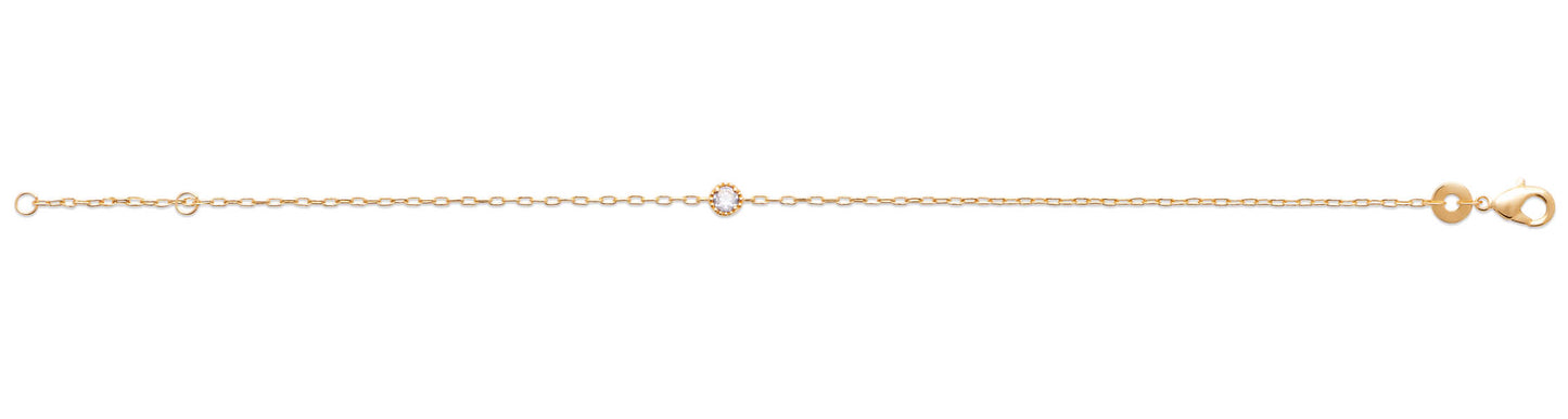Bracelet mini pierre plaqué or