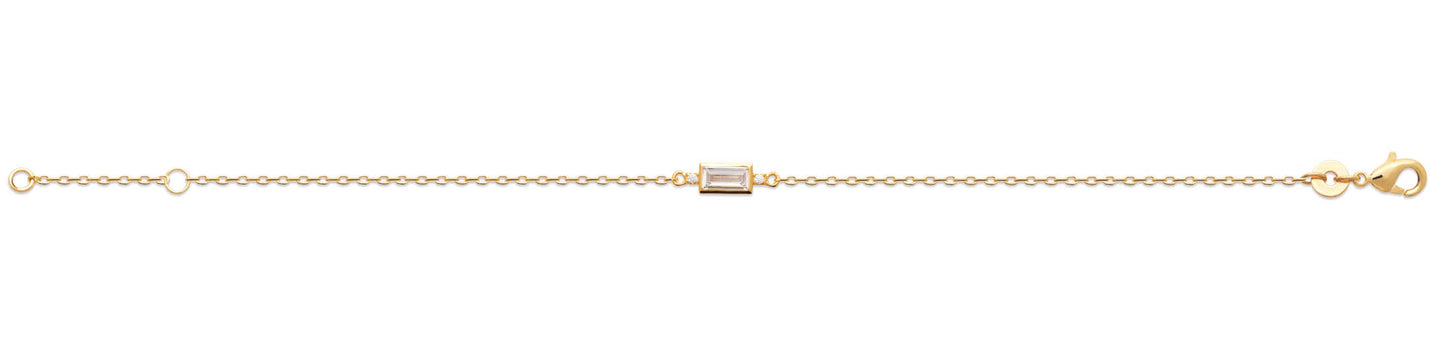 Bracelet petite pierre plaqué or
