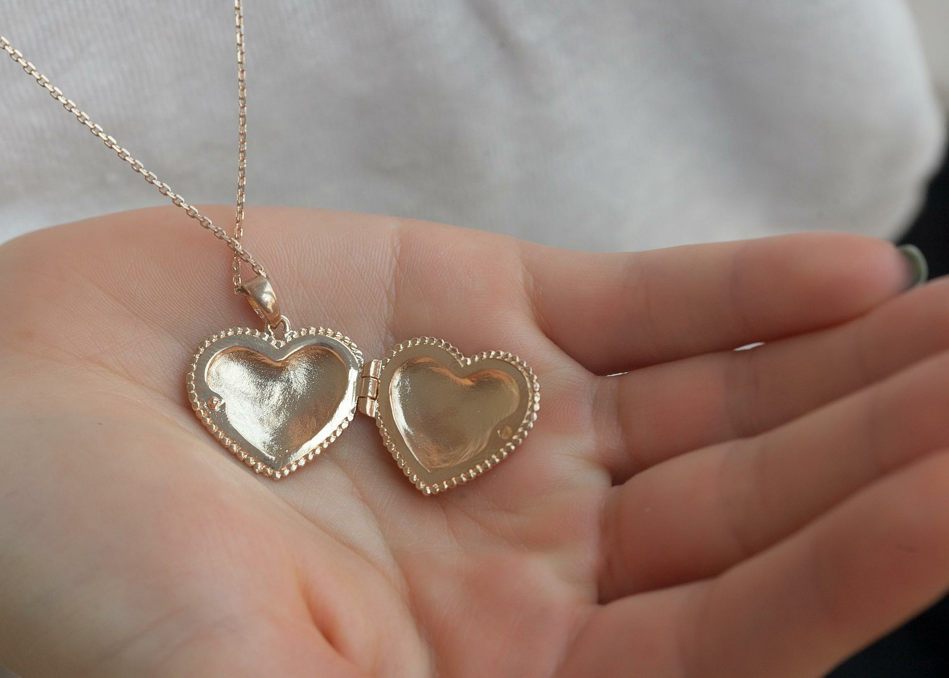 Collier pendentif porte-photo coeur plaqué or – Elise et moi